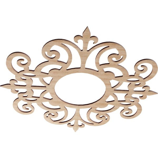 Dijon Wood Fretwork Pierced Ceiling Medallion, Alder, 26OD X 8 1/2ID X 1/4T